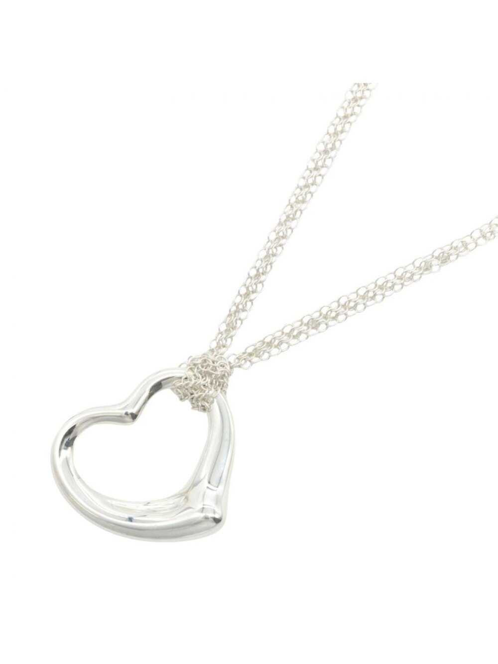 Tiffany & Co Necklace Open Heart Long 925 Sterling Silver